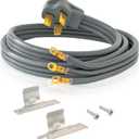 Eastman 3-Prong Electric Range Cord, 40 Amps, 4 Foot Length, Grey, 61256