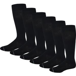 Dr. Motion Men 6 pairs pack everyday compression knee high socks (Black)