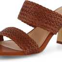 CUSHIONAIRE Women's Ilya woven heel sandal +Memory Foam (9.5, Cognac)