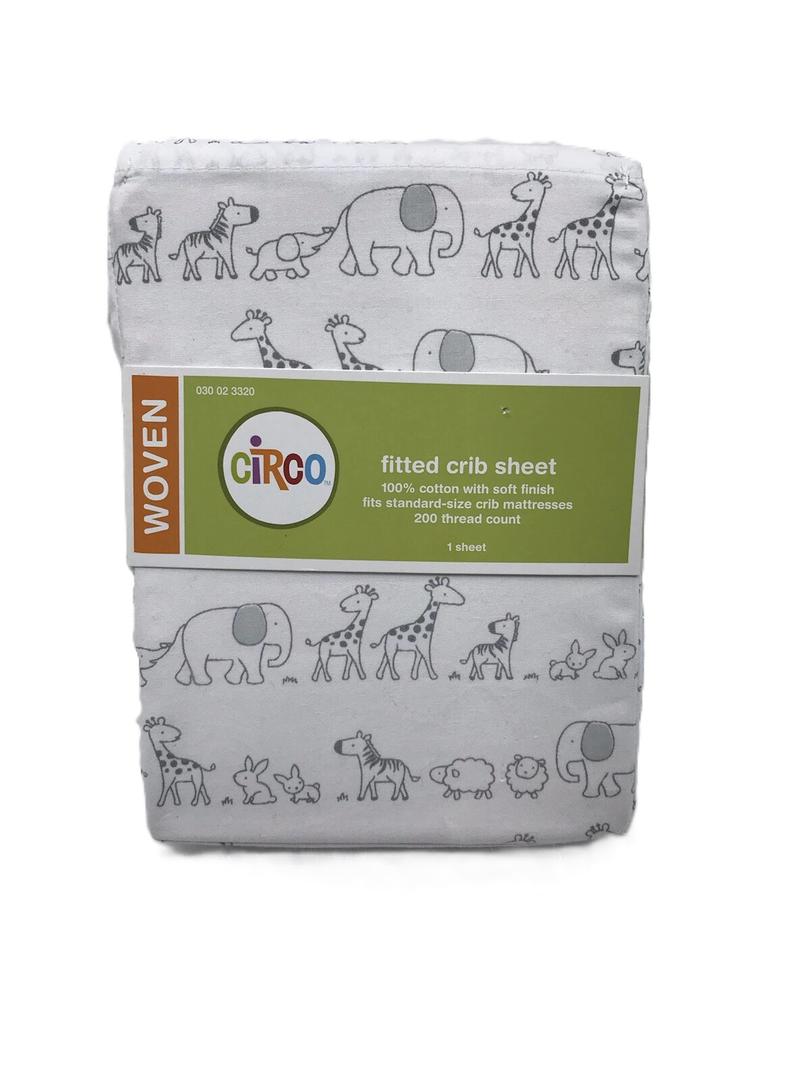 Circo Woven Fitted Crib Sheet Baby 100 Cotton Jungle Safari Bed Craft Item
