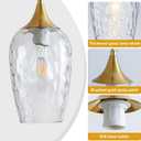 Glass Pendant Lights Kitchen Island 2 Pack, Gold Pendant Light Fixtures with Hand-Blown Clear Glass Modem Farmhouse Hanging Light for Kitchen Sink Dining Room Bedroom