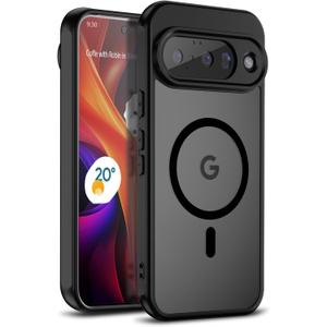 for Google Pixel 10 Case,Compatible with MagSafe Shockproof Slim Translucent Matte Anti-SlipMilitary Drop Protection for Men Women (Black)