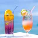 10 Pcs Reusable Bent Colored Glass Straws,9''x8 mm Shatter Resistant Cute Drinking Straws with 2 Cleaner Brush for 16 oz 18 oz Glass Cups and Home Drink Cups