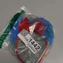 Canlierr Halloween Blue and Red Bow Headband Large Furry Hair Bow Headband Fuzzy Pom Hairband for Women Holiday Party