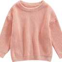 Karwuiio Toddler Baby Girl Boy Knit Sweater Round Neck Long Sleeve Pullover Sweatshirt Fall Winter Clothes (0-3 Months)