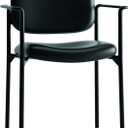 HON Scatter Leather Office Chairs for Guests, Lobby, Offices, Stackable Chairs with Arms, Comfy Desk Seating, Black