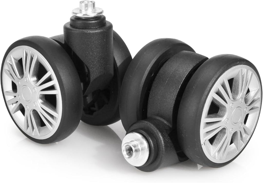 2-Pcs Luggage Wheel Replacement, Suitcase Wheels Plastic for DIY Repair, Spinner Wheels Mute 360 Degree Rotation, LN52, Grey