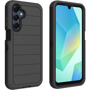 AZSXLG for Samsung Galaxy A16 5G Case, Defender Case Heavy Duty Shockproof Dustproof 3 in 1 Rugged Protective Phone Cover for Samsung Galaxy A16 5G (Black, A16)