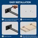 4 Pcs 6" Black Solid Steel Floating Shelf Bracket Blind Shelf Supports - Hidden Brackets for Floating Wood Shelves - Concealed Blind Shelf Support Screws and Wall Plugs Included
