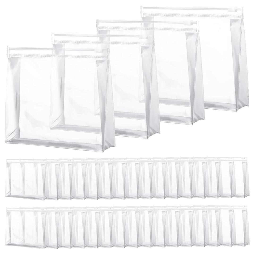 Xuniea 50 Pcs Mini Clear Makeup Bag Small Clear Zipper Pouch Travel Plastic Cosmetic Organizer Waterproof for Toiletries Swimsuit Bikini Bathing Suit(5.9 x 5.1 x 1.45 in,Transparent)