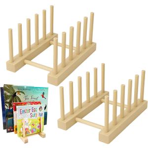 2 Pcs Wooden Kids Bookshelf,Toddler Book Display Shelves Children Book Rack Suitable Kids Rooms, Nursery & Classroom,Mini Bookshelf, Desktop Shelf