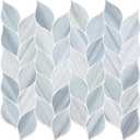 Tilingview 10 Pcs Vinyl Leaf Peel and Stick Tile for Kitchen Backsplash, Premium Self-Adhesive Tiles Plastic Wall Stickers Art Mosaics (Blue Gray) (12"x12"x0.04")