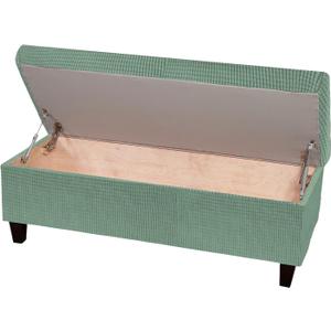 uxcell Rectangle Stretch Bench Cover with Elastic Bands, Jacquard Storage Bench Slipcover, Footrest Stool Slipcover, Footstool Protector Cover, Medium Size, Pine Green