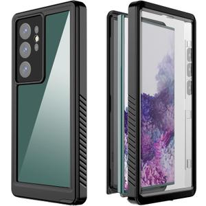 Waterproof Case for Samsung Galaxy S23 Ultra 5G, Fully Sealed Underwater IP68 Waterproof Shockproof Full-Body Protective Clear Cover Built-in Screen Protector for Samsung Galaxy S23 Ultra 5G (Black)