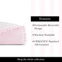 kate spade new york Sateen Ruffle Full/Queen Comforter Set, 300 Thread Count Cotton Sateen Reversible Cover, All Season 3 Piece Bedding, Machine Washable, Pink