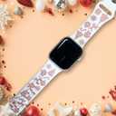 Christmas Band Compatible Apple Watch 38mm 40mm 41mm 42mm 44mm 45mm 46mm 49mm Winter Women,Blingbrione 3 packs Engraved Pink Silicone Santa Snowman Xmas Holiday Green Red 3 Sets Strap for iphone Watch Series Ultra 11 10 9 8 7 SE 6 5 4 3 2 1