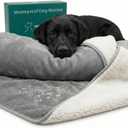 100% Waterproof Dog Blankets for Large Dogs  Soft Fleece, Washable Pet Throw for Couch, Car, Bed & Furniture Protection, Soft Fluffy Reversible Blanket, 40x47, Gray/White