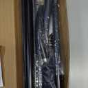 U Shower Curtain Rod Adjustable Stainless Steel U Shaped Rack Drill Free Install for Bathroom, Bathtub, Clothing Store (Black U Shaped, Length on both sides:31.5"-47",Middle width:34.7"-43")