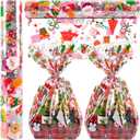 100 Ft X 32 in Christmas Cellophane Wrap Roll Christmas Cellophane Bags Xmas Cellophane Wrap with Special Santa Claus Elk Christmas Tree for Christmas Gift Basket, Treat Wine(Christmas Pattern)