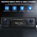 Retro Bluetooth Car Radio System: Single Din European Look Stereo for Classic Vehicles - LCD Display AM FM USB SD AUX USB-C Fast Charge 4-CHN Outputs