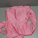 Sexy Long Sleeve Jumpsuit for Women, Twsit Knot Cut Out Bodycon Night Club Off the Shoulder Outfits (Small, Pink)