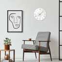 White Marble Large Clocks for Living Room Round Glass Wall Clock Battery Operated 16 Inch Silent Wall Clock Non Ticking