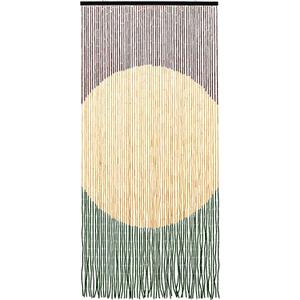 Handmade Bamboo Beaded Curtain for Doorways 65 Strands 35.5" x 75" Boho Door Curtains Window Hanging Room Divider Partition for Home Decoration