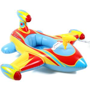 Civaner Inflatable Pool Float Toddler Swimming Float Boat with Water Gun for Kids Blow up Swimming Tube Ride-on Airplane Pool Floaties for Summer Pool Beach Outdoor Party Supplies
