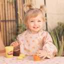 Tiny Twinkle Long Sleeve Bib for Babies & Toddlers | Waterproof Smock Bib for Eating | Machine Washable & Mess-Proof Feeding Essentials | Newborn Shower Gift (Boho Rainbow, 6-24M)