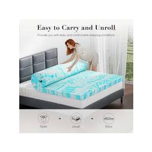 DUMOS Mattress Toppers Memory Foam Full Size, 2 Inch Thick Bed Topper Pad Cooling Gel Infused Soft Comfy Padding Breathable for Sleeper Sofa Couch RV Camper, CertiPURUS Certified, Blue