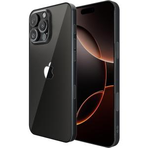 for iPhone 16 Pro Max Case 6.9-Inch 2024 Yellowing-Resistant Shockproof Phone Cover Anti-Scratch with Camera Lens Protector for iPhone 16 Pro Max Phone Transparent Case (Black Border)