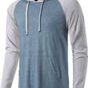 SIR7 Men's Gym Workout Active Long Sleeve Pullover Lightweight Hoodie Casual Hooded Sweatshirts (M)