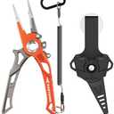 KastKing AlumaStream 7.5" Aluminum Fishing Pliers, Crossover Pliers, Wacky & Neko Rig Pliers With O-Ring Storage, Fishing Gear, Fishing Gifts for Men, Corrosion-Resistant Saltwater & Freshwater Pliers