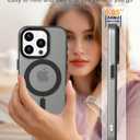 aoub for iPhone 15 Pro Case, Compatible with MagSafe, Rugged Sturdy Shockproof Protection Bumper, Magnetic Phone Case for iPhone 15 Pro, Classic Hybrid Clear Case, Black