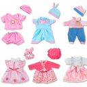 ARTST Doll Clothes,12 inch Baby Doll Clothes[6 Sets](Include 4 Hats + 1 Bowknot ) for 10/11/12 inch Baby