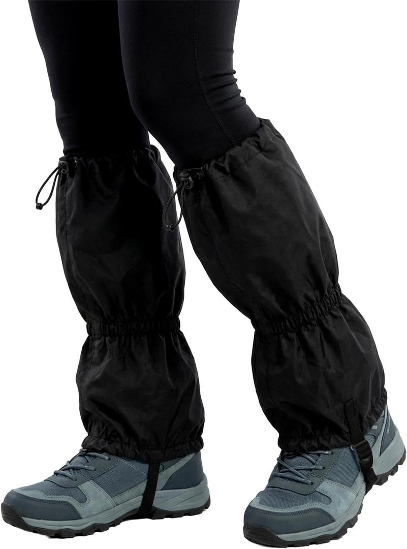 1Pair Adjustable Leg Gaiters - Lightweight Waterproof Leg Guards for Men & Women - Anti-Mosquito Bites Gators for Hiking Boots - Hiking Essentials for Hunting, Trekking & Fishing