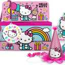 Hello Kitty Party Gift Set - Tin Box, Pencil Case, Stickers, Birthday Necklace, Plush, and Hat