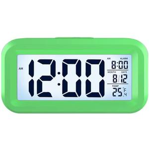 Ovnshery Digital Alarm Clock Battery Operated with Night Light, Indoor Temperature, Snooze Model,12/24H Display Small Clock Beside