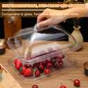 8 Pack Clear Acrylic Serving Tray with Dome Lid Rectangular Food Tray for Cake Dessert Buffet Serving Food Banquets Parties Restaurant Display,10.83 x 8.46 x 5.59 in