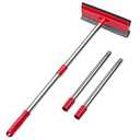 DSV Standard Window Squeegee, 2-in-1 Window Cleaner with 55" Extension Poles, Window Washing Kit, Glass Door Cleaner, Multi-Use Car Windshield Cleaning Tool with Long Handle for High Outdoor Windows