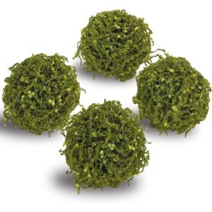 4 Pcs Artificial Greenery Balls 5" Fake Moss Balls Decorative for Bowls Filler Artificial Plant Topiary Ball Green Grass Decorative Balls for Vase Bowl Fillers Tabel Centerpiece Decor