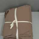 MooMee Bedding Duvet Cover Set 100% Washed Cotton Linen Like Textured Breathable Durable Soft Comfy (Solid Brown, King 104"x90")