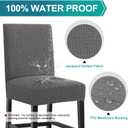 Turquoize 100% Waterproof Bar Stool Cover Stretch Washable Barstool Seat Covers Set of 4, Removable Bar Chair Covers with Backs, Counter Height Chair Cover for Kitchen Dining Room Cafe (4, Gray)