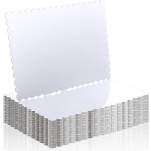 20 Pack 14x10in Cake Boards Rectangle Quarter Sheet Cake Board, Disposable Pizza, Desserts and Pastries Food Bottoms White Cardboard, Grease Proof and Moisture Resistant