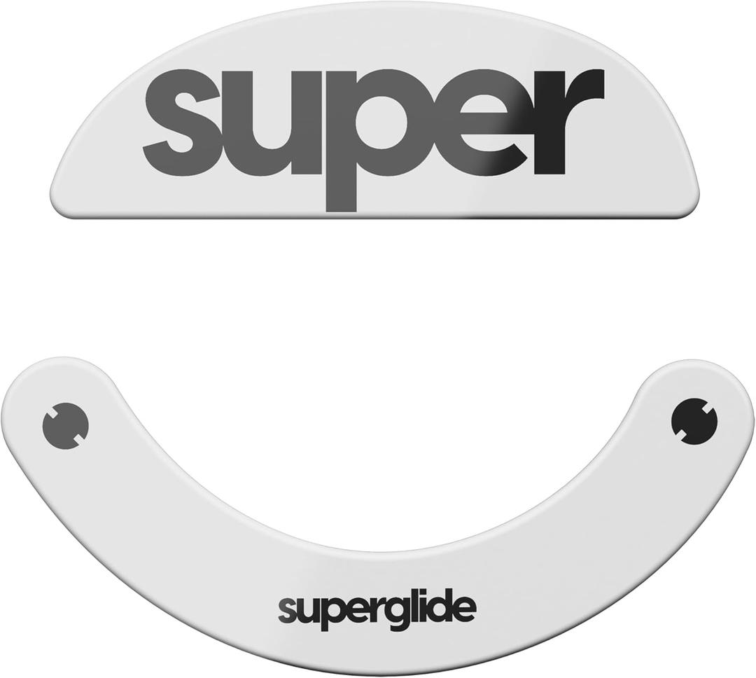 Superglide2 - New Controllable Speed Textured Surface Smoothest Mouse Feet/Skates Made with Ultra Strong Glass Smooth and Durable Sole for Xlite v2 & v3 & v3 ES Wireless Gaming Mouse (Type-C, White)