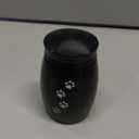 LINES ARTE 2.67 Inches Small Cremation Urns for Dog or Cats Ashes,Mini Black Pet Ashes Keepsake with Paw Print. 1