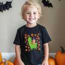 Halloween Shirts for Kids Toddler Boys Girls Pumpkin Shirts Ghost T-Shirts Clothes Short Sleeve Cotton Tee 2-8T (Black)