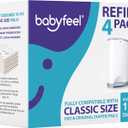 Babyfeel Refills Compatible with DEKOR CLASSIC Diaper Pails | 4 Pack | Exclusive 30% Extra Thickness | Diaper Pail Refills with Powerful Odor Elimination | Powder Scent | Holds up to 1980 Diapers