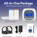 Time Clock for Employees Small Business, 6 U.S. Time Zones, Automatic Daylight Saving & Auto Time Update, Punch Card Time Recorder with 6 Punches Per Day-50 Time Cards and 2 Ribbons (White-2)