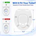 Raised Toilet Seat for Seniors, 3" Height, Heavy Duty Slow Close Elevated Toilet Seat with Never Loosen Hinges, Fits Most Round Toilets (round 16.5'')